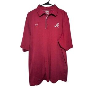 Nike Alabama Crimson Tide Polo Shirt Men's XXL Red Short Sleeve Performance